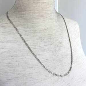 Sterling Silver 925 Italy 24" Long 3MM Unisex Figaro Link Chain Necklace 8.79g